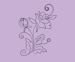 Vector floral background with a pink flower design, showcasing nature's spring beauty in an ornate illustration