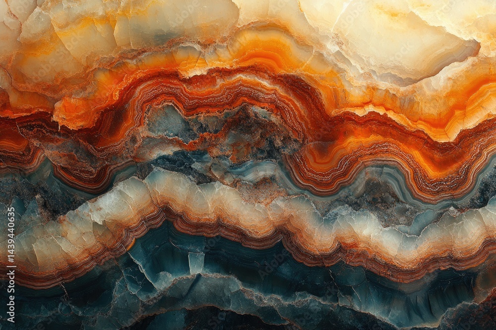 Aufkleber a mesmerizing image showcasing the intricate layers and vibrant colors of a polished gemstone, possi