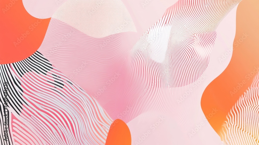Poster abstract shapes in soft colors