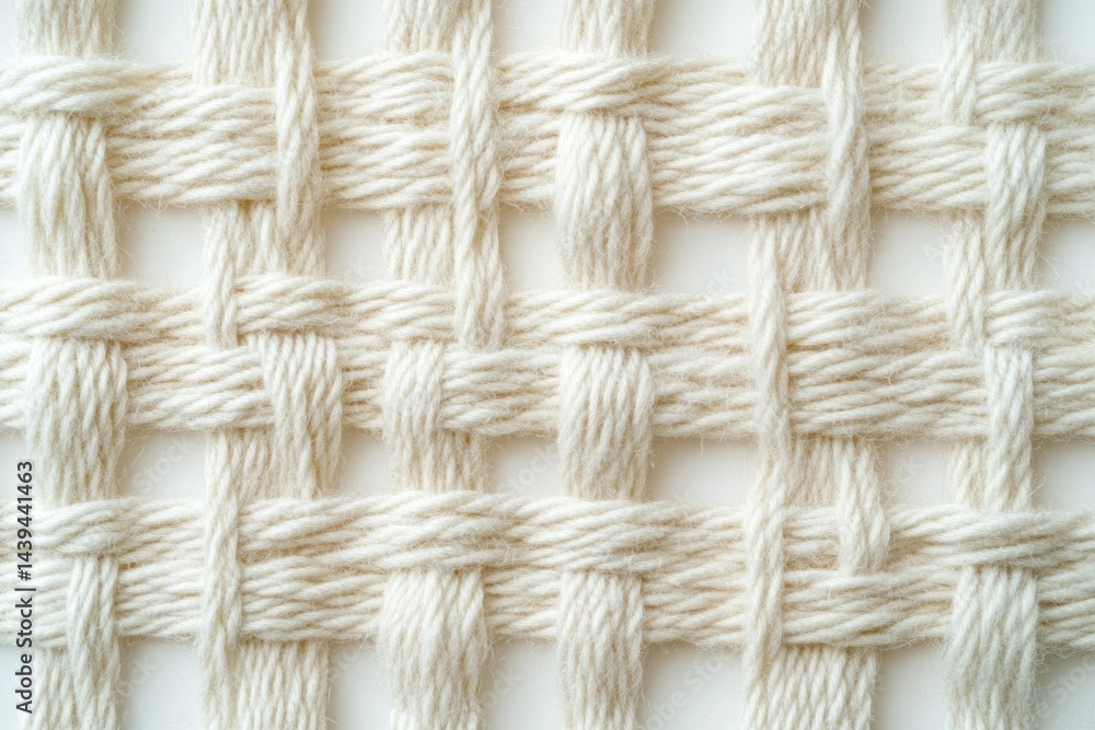 Aufkleber a close-up shot of a textured off-white woven textile with a grid-like pattern.