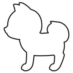 横向きの柴犬の線画