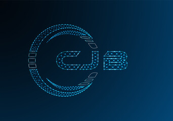 CJB low poly letter logo vector design. CJB lower poly logo design.