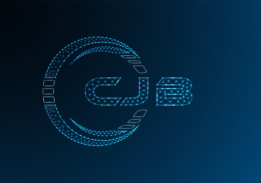 CJB low poly letter logo vector design. CJB lower poly logo design.