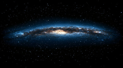 Fototapeta premium A vast spiral galaxy stretches across the cosmos a brilliant cosmic island amid twinkling stars
