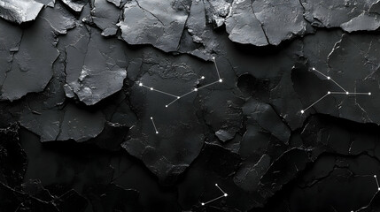 Black stone texture featuring constellations
