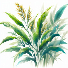 Fototapeta premium Tropical plant in Japanese watercolor style 