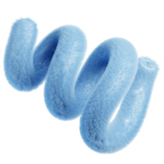 3D Abstract Fluffy Soft Blue Curly Shape