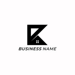 design logo creative home and letter K