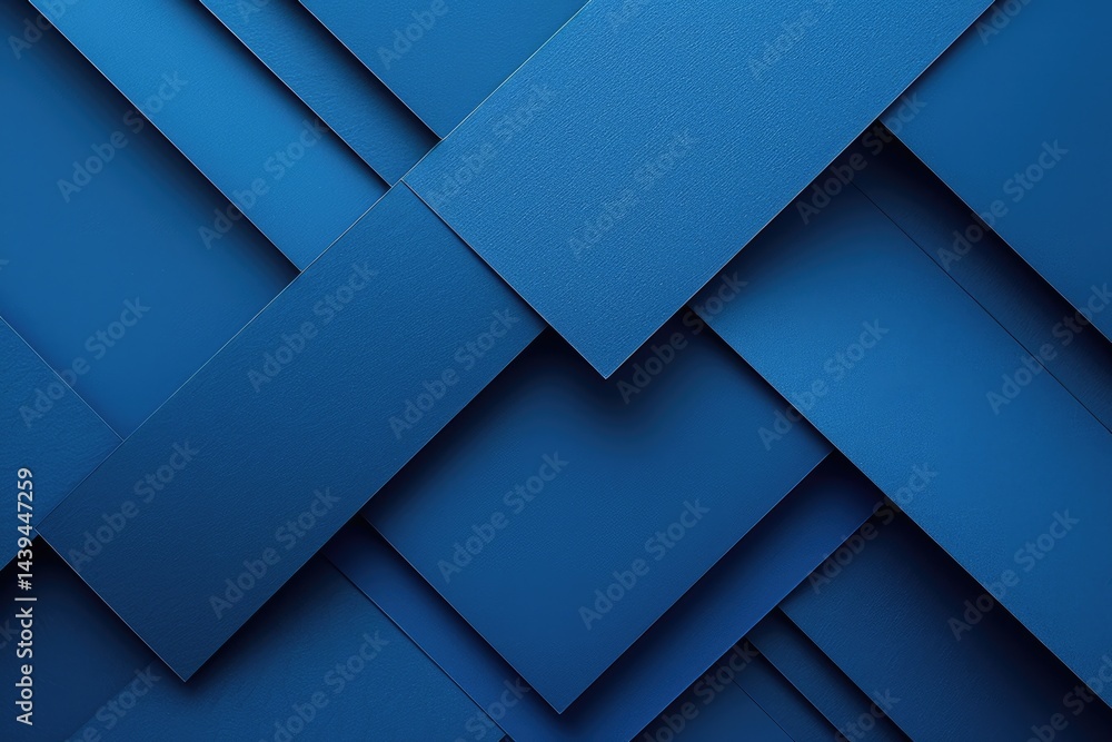 Poster wavy blue layered paper texture. 3d rendering artwork of blue line in minimalist style. abstract pho