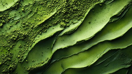 Abstract green matcha tea texture with minimal design and ample empty space for branding.  