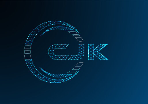 CJK low poly letter logo vector design. CJK lower poly logo design.