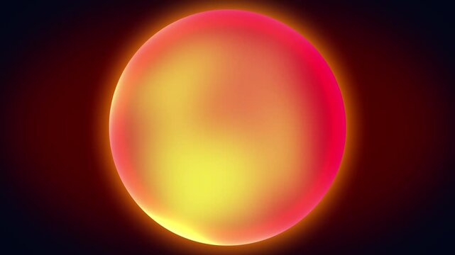 Title Glowing yellow and red sphere on a dark background. Suitable for abstract backgrounds, futuristic designs, technology concepts, and digital art projects.