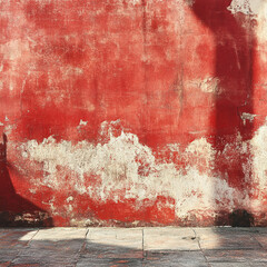 vintage room with red wall