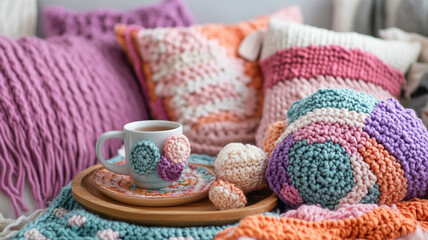 colorful knitting wool