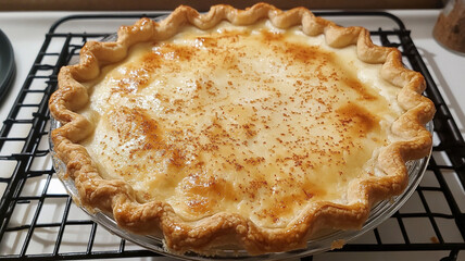 apple pie on a wooden table