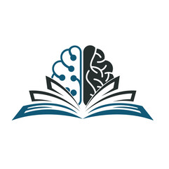 book in the brain, learning logo, reading hobby