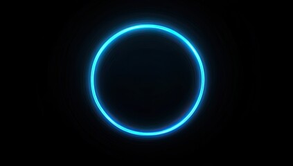 Obraz premium Glowing blue circle on black background