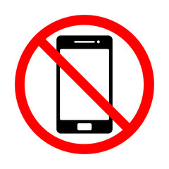 No smartphone, no cell phones, no mobile phone allowed sign vector. prohibition sign