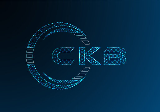 CKB low poly letter logo vector design. CKB lower poly logo design.