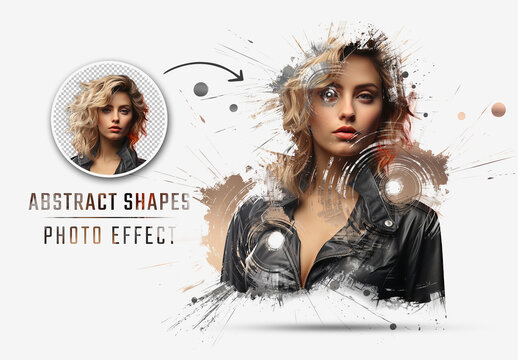 Abstract Circle Shapes Photo Effect Mockup