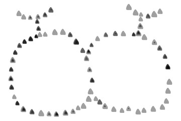 モノクロ三角果物ペアシンプルフレーム