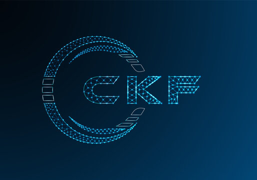 CKF low poly letter logo vector design. CKF lower poly logo design.