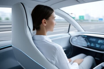 Modern cabin interior showcases advanced technology for autonomo