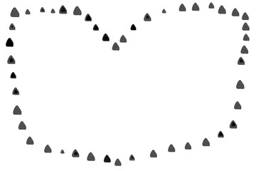 モノクロ三角さりげないハートシンプルフレーム