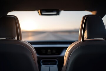 Serene interior view of car showcasing spaciousness and modern d