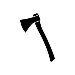 Black Axe Silhouette Wooden axe with handle tool icon vector image