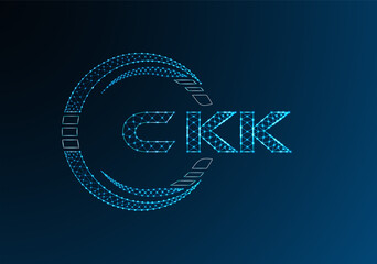 CKK low poly letter logo vector design. CKK lower poly logo design.