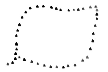 モノクロ三角葉っぱシンプルフレーム