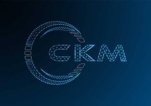 CKM low poly letter logo vector design. CKM lower poly logo design.