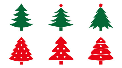 set of christmas trees