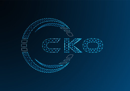 CKO low poly letter logo vector design. CKO lower poly logo design.