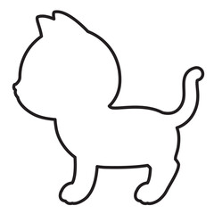 横向きの猫の線画