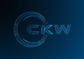 CKW low poly letter logo vector design. CKW lower poly logo design.