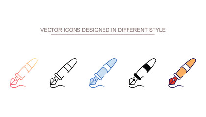Fountain Pen icon design with white background stock illustration