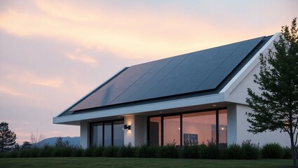 Obraz premium House or Building with solar panels