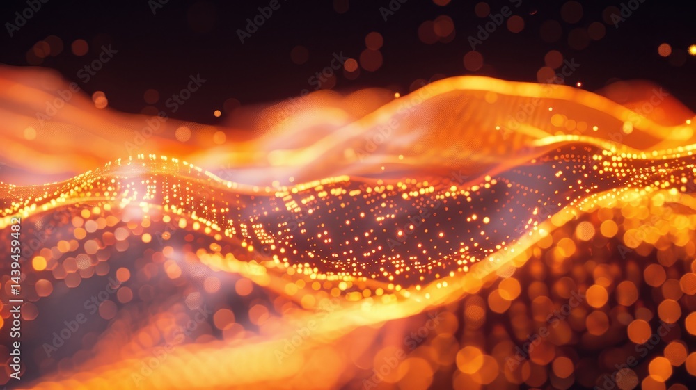 Poster abstract vibrant orange particle scatter around create seamless pattern with beautiful color backgro