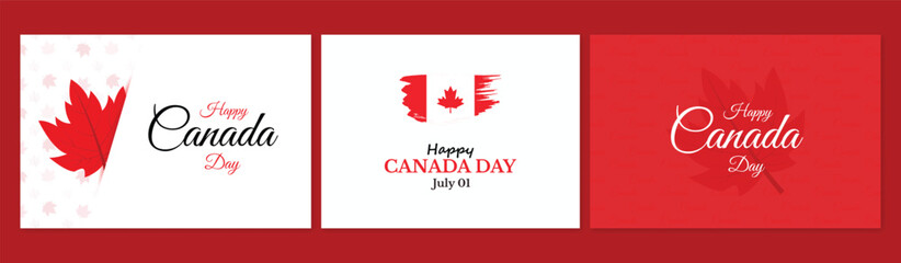 Canada day greeting and wishing social media post and banner design vector file 