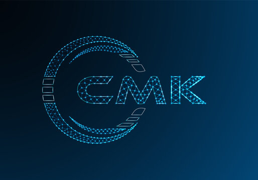 CMK low poly letter logo vector design. CMK lower poly logo design.