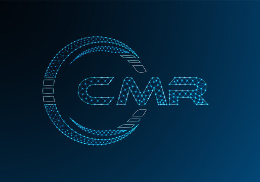 CMR low poly letter logo vector design. CMR lower poly logo design.
