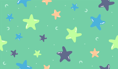 Cute stars pattern background vector design