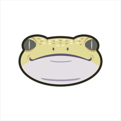 Gecko Head Icon in Flat Color Style