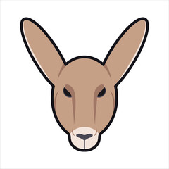 Kangaroo Head Icon in Flat Color Style