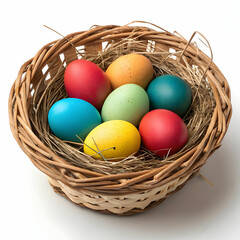 Obraz premium multi colored eggs in basket