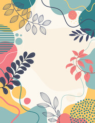 Hand drawn color lines art background design.