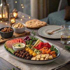 high angle view of food in plate on table