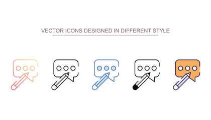 Edit Message icon design with white background stock illustration